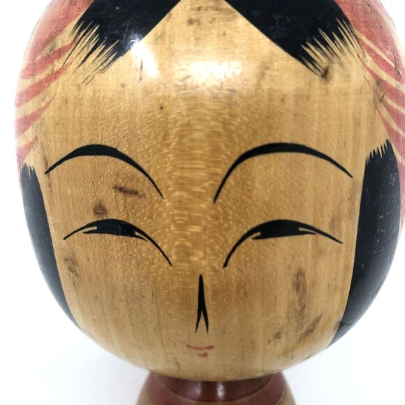 Japanese Wooden Kokeshi Doll Artist Signed Vintage Handpainted Folk Art 12" Tall - Picture 12 of 12